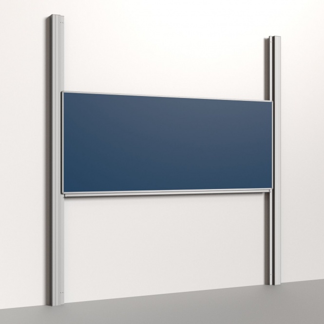 Pylonentafel, 250x100 cm, 1-flächig, höhenverstellbar, Stahlemaille blau 